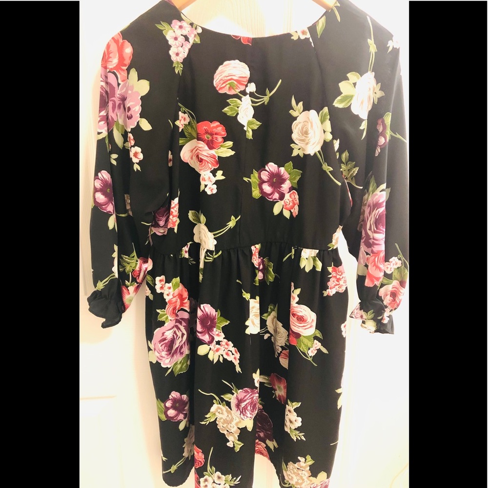 ASOS Black Floral Babydoll Dress Size 6
